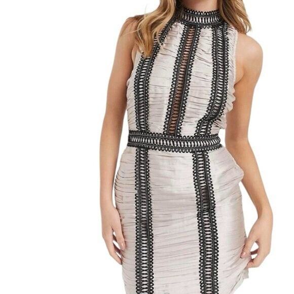 ASOS - NWT Satin Ruched High Neck Mini Dress Sz 6 - Picture 2 of 12